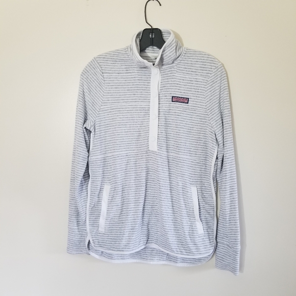 NWT Vineyard Vines Snap Shep Shirt Grey White Stripe Terry Towel Size XXS - Picture 2 of 7